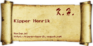 Kipper Henrik névjegykártya